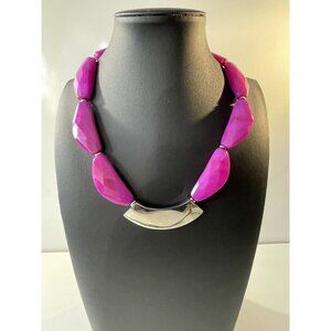 RLM STUDIO 925 SILVER WITH JADEITE PURPLE STONES Dyed? CHOKER STATEMENT NECKLACE